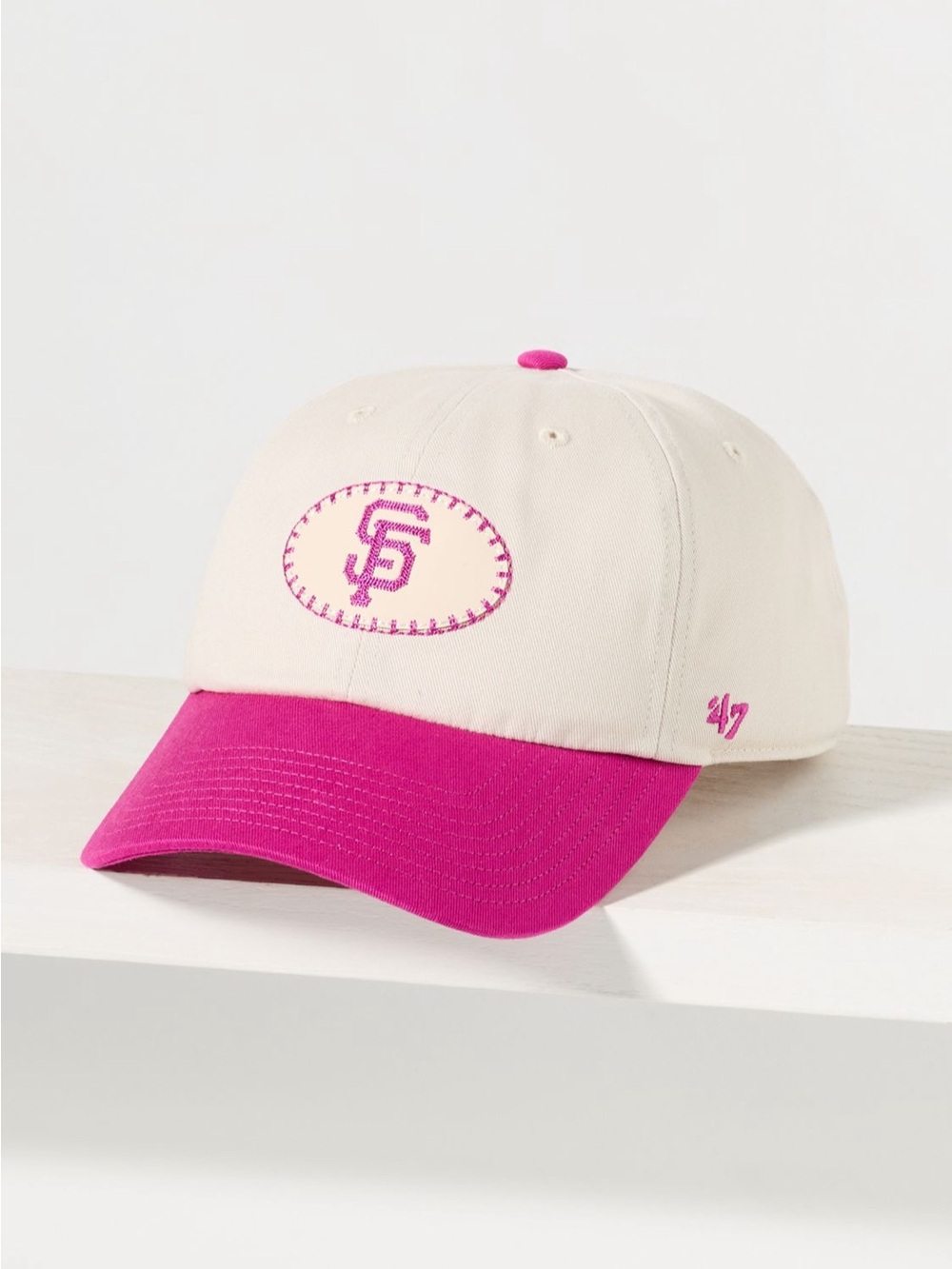 NWT ‘47 Leather Patch San Francisco Giants Baseball Hat Embroidered Pink
